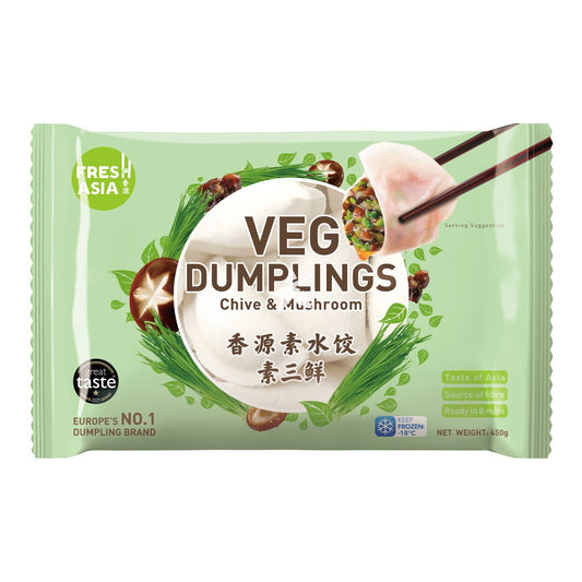 VEG Dumplings Chives & Mushrooms 香源素三鲜水饺 450g